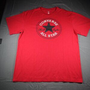Converse Chuck Taylor T-shirt Mens Large Red Graphic Print Classic Tagless